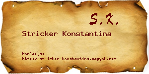 Stricker Konstantina névjegykártya
